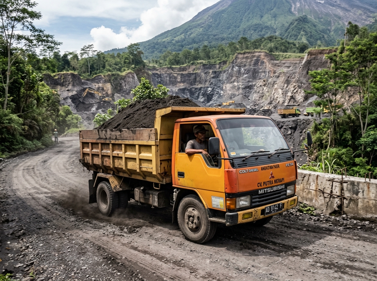 Armada Truk Colt Diesel Canter Pasir Lumajang